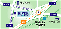 Map of Sunbury on Thames